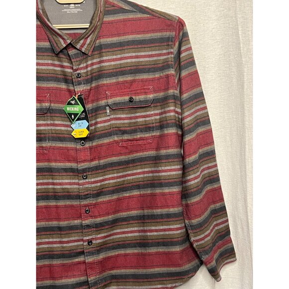 NWT G.H. Bass & Co Striped Button-Up Shirt 2X-Large Red/Gray Long Sleeve Casual - Picture 7 of 16